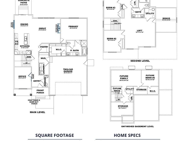 Willow- Unfinished Basement Plan, Simplicity photo 2