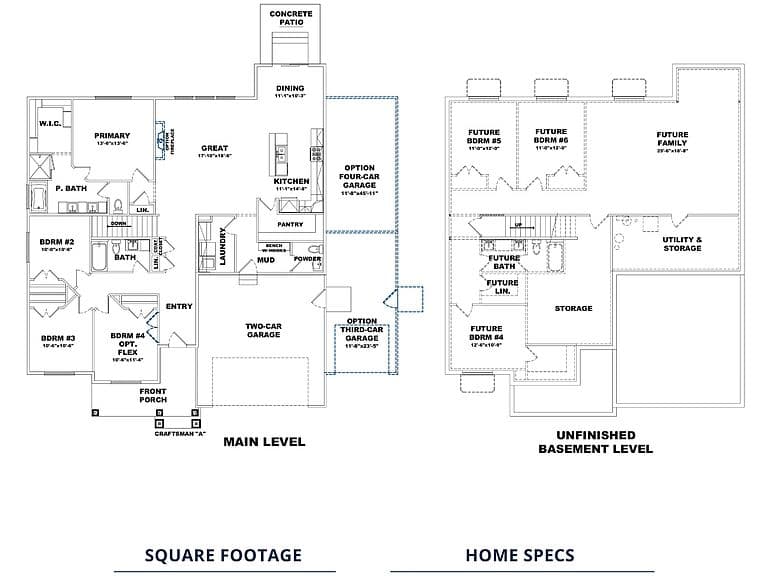 Stratford- Unfinished Basement Plan, Hailey Creek photo 4